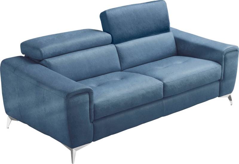 Egoitaliano 2,5-Sitzer Francine, Designsofa, Loungesofa, Kopfteile manuell verstellbar, mit edlen Metallfüßen von Egoitaliano
