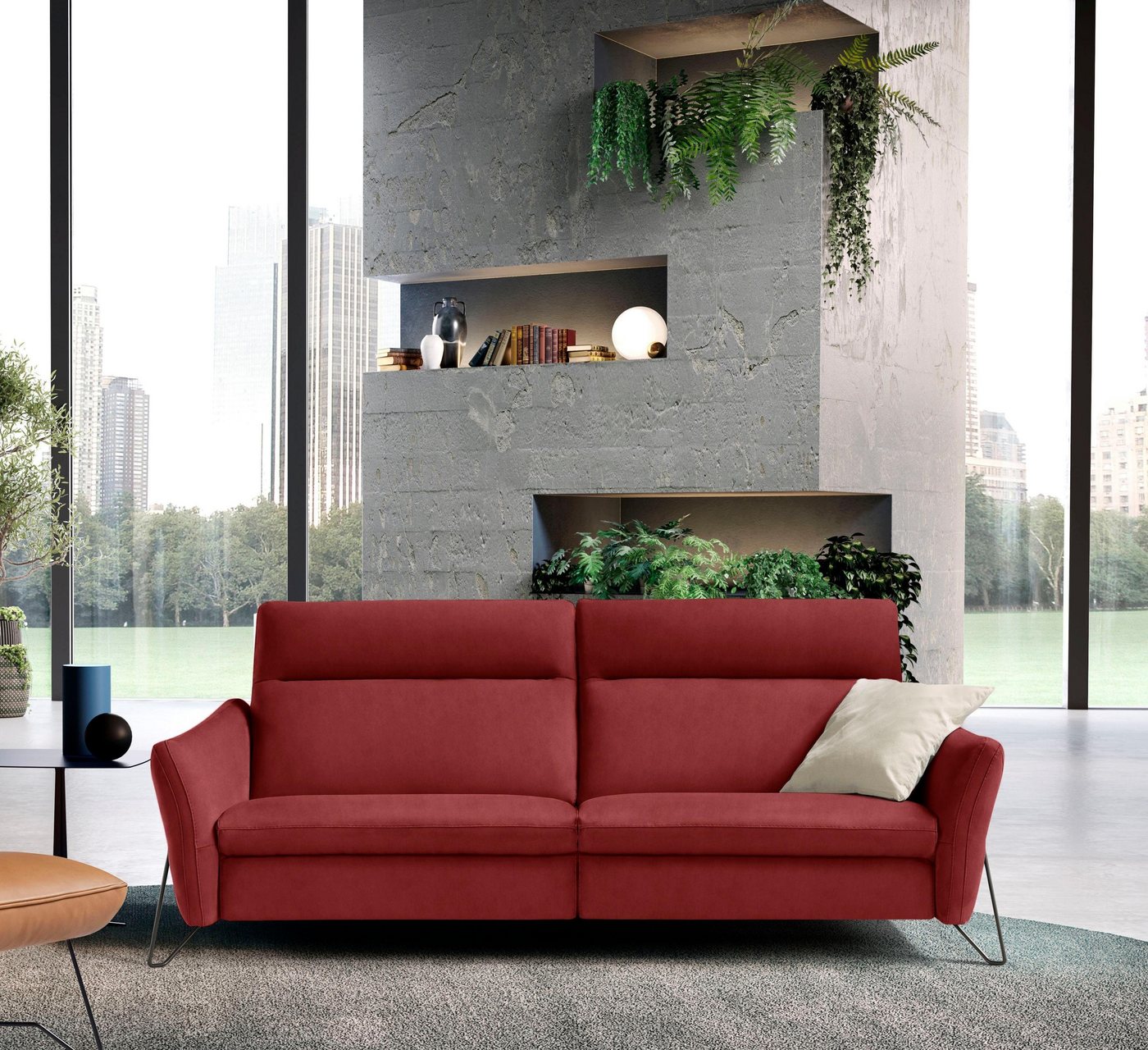 Egoitaliano 2-Sitzer Gaia, modern, elegant und super komfortabel mit hoher Rückenlehne, erstklassiger Sitzkomfort, Inkl. 2 Relaxfunktionen, mit Designfuß von Egoitaliano