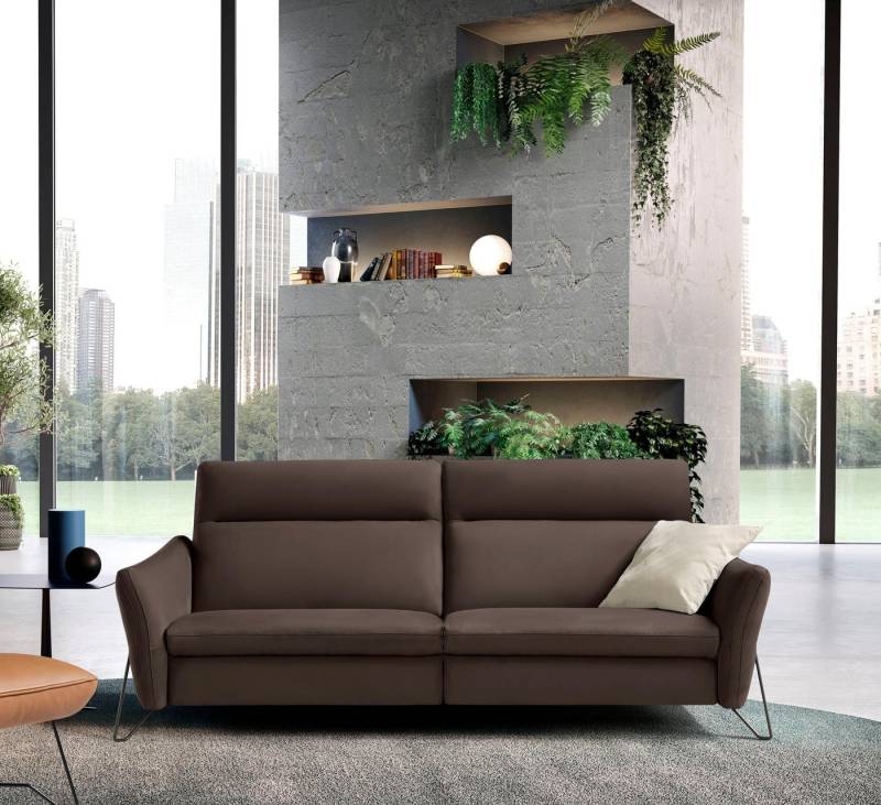 Egoitaliano 2-Sitzer Gaia, modern, elegant und super komfortabel mit hoher Rückenlehne, erstklassiger Sitzkomfort, Inkl. 2 Relaxfunktionen, mit Designfuß von Egoitaliano