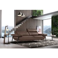 Egoitaliano 2,5-Sitzer "Anais, Designsofa mit erstklassigem Sitzkomfort, Fußfarbe schattengrau" Kopfteil verstellbar, 232 cm, Leder BULL, chocolate von Egoitaliano