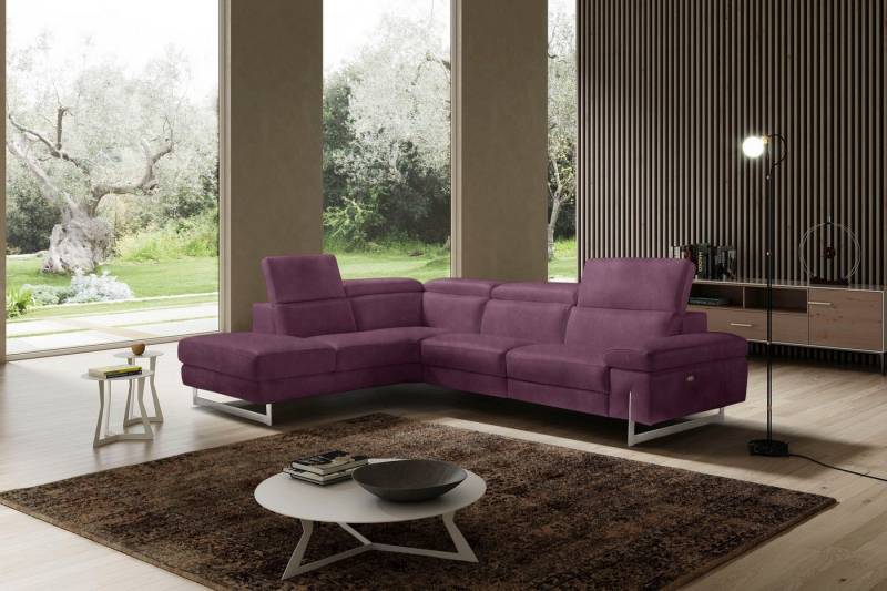 Egoitaliano Ecksofa Candice, elegant, edel und bequem, erstklassiger Sitzkomfort, L-Form, inkl. 2 elektrischer Relaxfunktionen, Bedienung über Taste an Armlehne von Egoitaliano