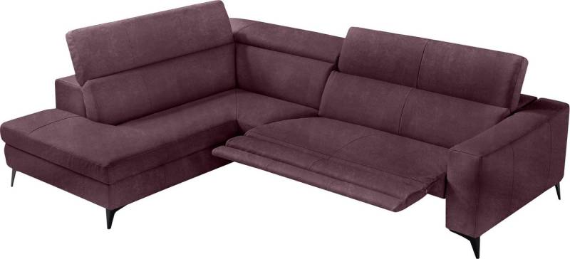 Egoitaliano Ecksofa Edith, Designsofa mit hohem Sitzkomfort, L-Form, inkl. elektrischer Relaxfunktion und manuell verstellbaren Kopfteilen von Egoitaliano