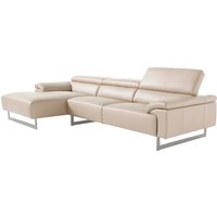 Egoitaliano Ecksofa "Malika, edel und bequem, Designsofa mit hochwertigen Bezügen, L-Form" mit Recamiere, inkl. Kopfteilverstellung und chromfarbenen Metallfüßen von Egoitaliano