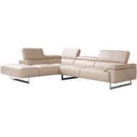 Egoitaliano Ecksofa "Malika, elegant und bequem, Designsofa, L-Form" mit Ottomane, inkl. Kopfteilverstellung und chromfarbenen Metallfüßen von Egoitaliano