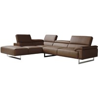Egoitaliano Ecksofa "Malika, elegant und bequem, Designsofa, L-Form" mit Ottomane, inkl. Kopfteilverstellung und chromfarbenen Metallfüßen von Egoitaliano