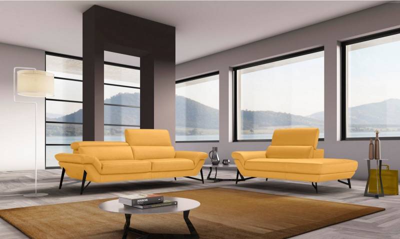 Egoitaliano Polstergarnitur Narcisa, extravagantes Designmöbel Set, edel und hochwertig, bequem, Set aus 2,5-Sitzer und Ottomane, inkl. verstellbaren Kopfstützen von Egoitaliano
