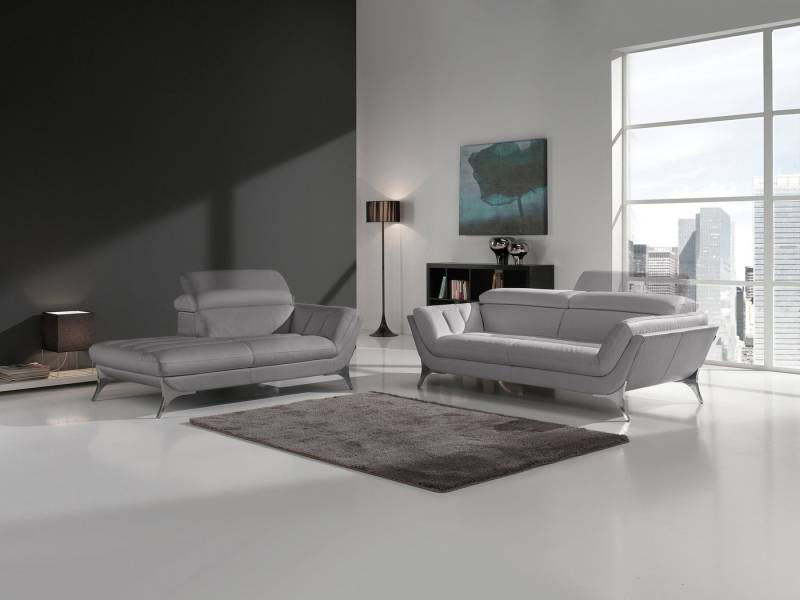 Egoitaliano Polstergarnitur Sueli, (Set), bestehend aus Sofa und Recamiere, Kopfteilverstellung, Bezug Leder von Egoitaliano