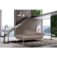 Egoitaliano Ottomane "Anais, erstklassiges Designsofa, Breite 179 cm, Fußfarbe chrom" Kopfteil verstellbar, Leder BACIO, safari von Egoitaliano
