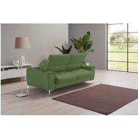 Egoitaliano Schlafsofa "Francine Designsofa, Loungesofa mit Dauerschlaffunktion, Breite 233 cm" mit Bettfunktion, Leder CAREZZA, sprite, Fußfarbe chrom von Egoitaliano