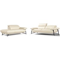 Egoitaliano Sofa "Anais, Design mit hohem Sitzkomfort, Fußfarbe schattengrau" Set, Kopfteil verstellbar, Leder BULL, cremeweiß Egoitaliano Sofa "Anais, Design mit hohem Sitzkomfort, Fußfarbe schattengrau" Set, Kopfteil verstellbar, Leder BULL, cremeweiß von Egoitaliano