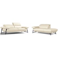 Egoitaliano Sofa "Anais, Design mit hohem Sitzkomfort, Fußfarbe schattengrau" Set, Kopfteil verstellbar, Leder BULL, cremeweiß Egoitaliano Sofa "Anais, Design mit hohem Sitzkomfort, Fußfarbe schattengrau" Set, Kopfteil verstellbar, Leder BULL, cremeweiß von Egoitaliano