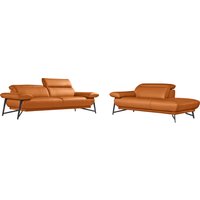 Egoitaliano Sofa "Anais, Design mit hohem Sitzkomfort, Fußfarbe schattengrau" Set, Kopfteil verstellbar, Leder BULL, orange Egoitaliano Sofa "Anais, Design mit hohem Sitzkomfort, Fußfarbe schattengrau" Set, Kopfteil verstellbar, Leder BULL, orange von Egoitaliano