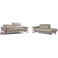 Egoitaliano Sofa "Anais, Design mit hohem Sitzkomfort, Fußfarbe schattengrau" Set, Kopfteil verstellbar, Leder CAREZZA, grau Egoitaliano Sofa "Anais, Design mit hohem Sitzkomfort, Fußfarbe schattengrau" Set, Kopfteil verstellbar, Leder CAREZZA, grau von Egoitaliano