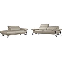 Egoitaliano Sofa "Anais, Design mit hohem Sitzkomfort, Fußfarbe schattengrau" Set, Kopfteil verstellbar, Leder CAREZZA, grau Egoitaliano Sofa "Anais, Design mit hohem Sitzkomfort, Fußfarbe schattengrau" Set, Kopfteil verstellbar, Leder CAREZZA, grau von Egoitaliano