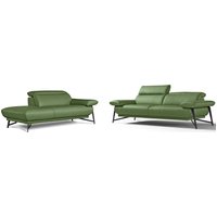 Egoitaliano Sofa "Anais, Design mit hohem Sitzkomfort, Fußfarbe schattengrau" Set, Kopfteil verstellbar, Leder CAREZZA, grün Egoitaliano Sofa "Anais, Design mit hohem Sitzkomfort, Fußfarbe schattengrau" Set, Kopfteil verstellbar, Leder CAREZZA, grün von Egoitaliano