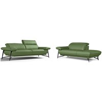 Egoitaliano Sofa "Anais, Design mit hohem Sitzkomfort, Fußfarbe schattengrau" Set, Kopfteil verstellbar, Leder CAREZZA, grün Egoitaliano Sofa "Anais, Design mit hohem Sitzkomfort, Fußfarbe schattengrau" Set, Kopfteil verstellbar, Leder CAREZZA, grün von Egoitaliano