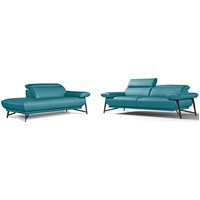 Egoitaliano Sofa "Anais, Design mit hohem Sitzkomfort, Fußfarbe schattengrau" Set, Kopfteil verstellbar, Leder CAREZZA, türkis Egoitaliano Sofa "Anais, Design mit hohem Sitzkomfort, Fußfarbe schattengrau" Set, Kopfteil verstellbar, Leder CAREZZA, türkis von Egoitaliano