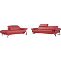 Egoitaliano Sofa "Anais, Design mit hohem Sitzkomfort, Fußfarbe schattengrau" Set, Kopfteil verstellbar, Leder NUVOLE, rot Egoitaliano Sofa "Anais, Design mit hohem Sitzkomfort, Fußfarbe schattengrau" Set, Kopfteil verstellbar, Leder NUVOLE, rot von Egoitaliano
