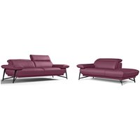 Egoitaliano Sofa "Anais, Design mit hohem Sitzkomfort, Fußfarbe schattengrau" Set, Kopfteil verstellbar, Leder NUVOLE, violett Egoitaliano Sofa "Anais, Design mit hohem Sitzkomfort, Fußfarbe schattengrau" Set, Kopfteil verstellbar, Leder NUVOLE, violett von Egoitaliano