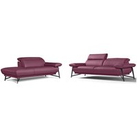 Egoitaliano Sofa "Anais, Design mit hohem Sitzkomfort, Fußfarbe schattengrau" Set, Kopfteil verstellbar, Leder NUVOLE, violett Egoitaliano Sofa "Anais, Design mit hohem Sitzkomfort, Fußfarbe schattengrau" Set, Kopfteil verstellbar, Leder NUVOLE, violett von Egoitaliano