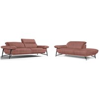 Egoitaliano Sofa "Anais, Design mit hohem Sitzkomfort, Fußfarbe schattengrau" Set, Kopfteil verstellbar, Luxus-Microfaser, cedar wood von Egoitaliano