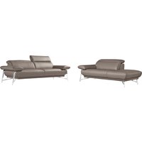 Egoitaliano Sofa "Anais, erstklassiger Sitzkomfort, Fußfarbe chrom" Set, Kopfteil verstellbar, Leder BACIO, safari Egoitaliano Sofa "Anais, erstklassiger Sitzkomfort, Fußfarbe chrom" Set, Kopfteil verstellbar, Leder BACIO, safari von Egoitaliano