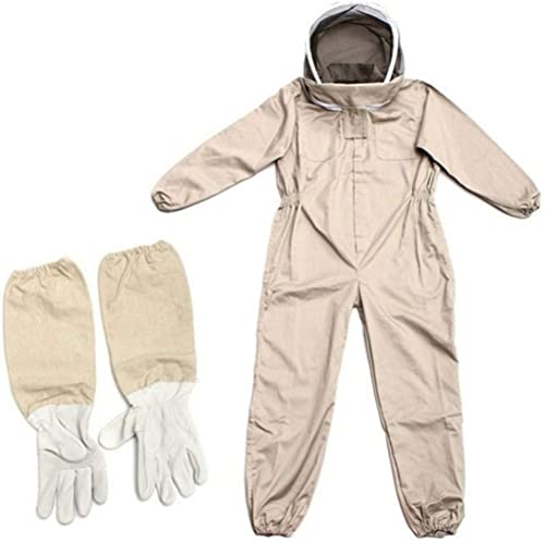 Egujiwa Bienenanzug mit Handschuhen, Imker-Schutzanzüge, Imker-Anzug, Bienen-Keeper-Ausrüstung, Overalls, Bienen-Outfit (XL) von Egujiwa