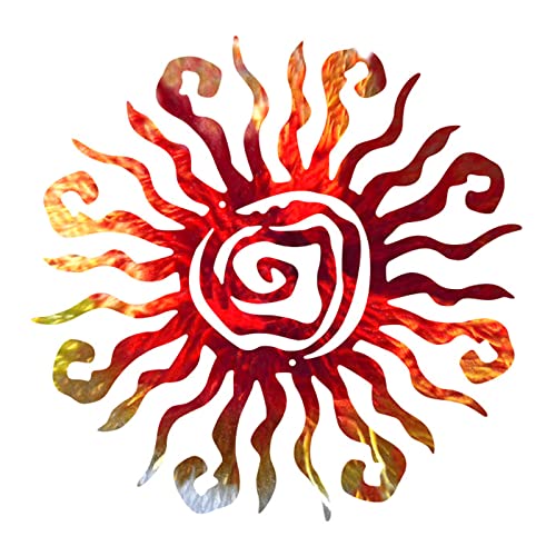 Egujiwa Metall Sonne Wanddekoration Outdoor Indoor Sonne Wandkunst Dekor Wacky Sun Metall Wandskulptur für Zuhause Schlafzimmer Wohnzimmer Büro Garten Hof Terrasse (E) von Egujiwa