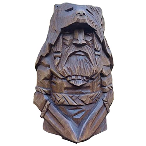 Egujiwa Odin Thor Wikinger-Statue aus Kunstharz, Kunsthandwerk, Ornamente für Zuhause, Outdoor, Gartendekoration (Uffrah Delnar – Doppelschwert) von Egujiwa