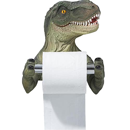 Egujiwa Wandmontierter Toilettenpapierhalter Im Dinosaurier-Design, Rollenpapierhalter für Toilette und Badezimmer (B) von Egujiwa