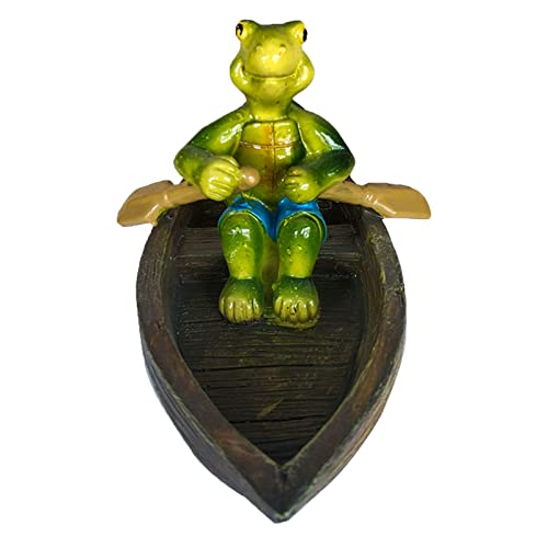 Wasserschwimmende Schildkröte Frosch Ornament Figur Statue Handwerk für Haus Hof Garten Teich Dekoration (F) von Egujiwa