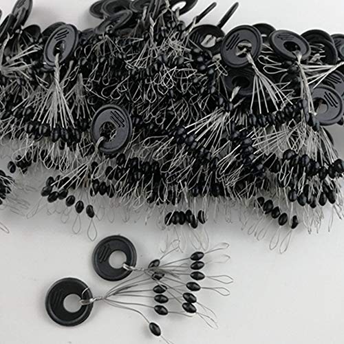 Egurs 100 Stück 6-in-1 Gummistopper Schwimmer Angeln Schnurstopper Fishing Bobber Float Kautschuk Stopper M (Gelb) von Egurs