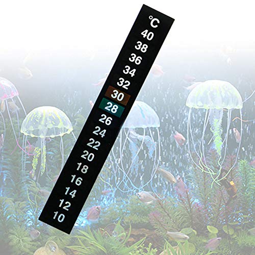 Egurs Aquarium Thermometer Aufkleber, temperaturempfindliche Temperaturmessstreifen (10~40 Grad) von Egurs