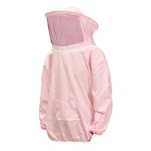 Egurs Imkerjacke Smock Imkeranzug Profi Imker Bienenschutz Hut und Schal Bienenschutzjacke Pink von Egurs