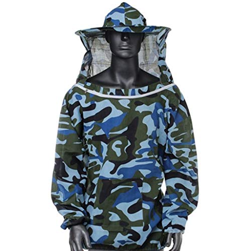 Egurs Imkerjacke Smock Imkeranzug Profi Imker Bienenschutzmütze und Schal Bienenschutzjacke Camouflage blau Egurs Imkerjacke Smock Imkeranzug Profi Imker Bienenschutzmütze und Schal Bienenschutzjacke Camouflage blau von Egurs