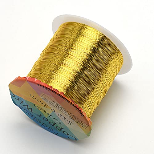 Egurs Kupferdraht Schmuckdraht Basteldraht Schmuckherstellung,Anlaufbeständiger, Golden 0,8 mm-45Meter von Egurs
