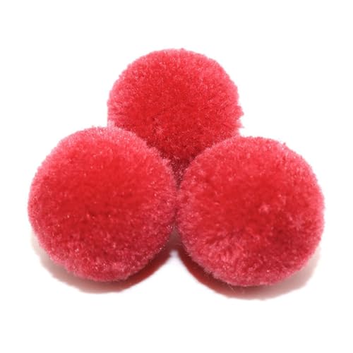 Egurs Pompons 50 Stück Bunte Pom Pom Kaschmir Bommeln zum Basteln Verschiedene Dekorative Pom Poms Flauschigen Plüsch Pompoms Bälle Kunsthandwerk für DIY Kreative Crafts Handwerk 12#Rot 5cm von Egurs