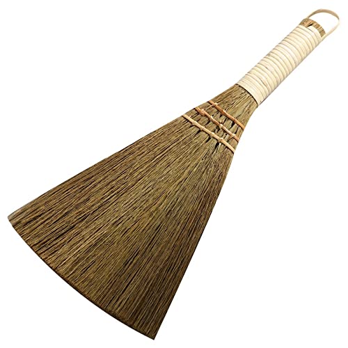 Egurs Reisstrohbesen Handfeger Mini Haushaltshandbuch Stroh Geflochtene Kleine Besen mit stiel Für Zuhause,Im Freien,Garten handgemachte Staub Boden Reinigungs(26cm) 26cm von Egurs