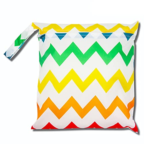 Egurs Wetbag Wasserdicht Wiederverwendbar Wickeltasche Windelbeutel Farbstreifen M=30 * 28cm von Egurs