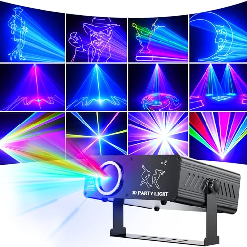 Ehaho DJ Discolicht Partylicht L2700 | 3D RGB Animation DJ Licht mit Intelligente Fernbedienung | Musik Sound Activated Disco Licht mit DMX 512 | Beam Effekt Licht für Nachtclub KTV Live Show von Ehaho