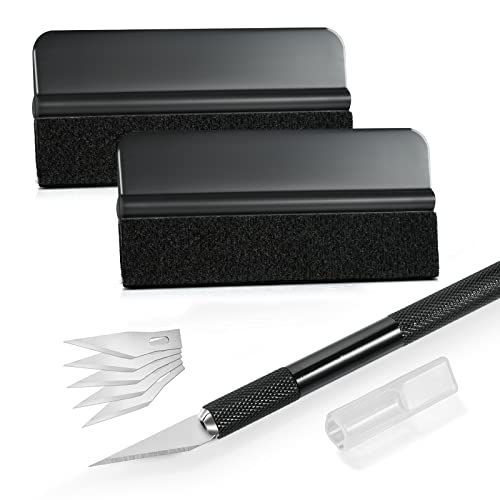 Ehdis Vinylfolie-Installations-Applikator-Kits: Mini Soft Wrapping Tint Rakel Set, Folierungs-Werkzeug-Set mit Präzisionsmesser und Folienrakel (Schwarz) von EHDIS