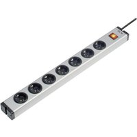 Ehmann - 0601x00072031 Steckdosenleiste mit Schalter 7fach Aluminium Schutzkontakt 1 St. von Ehmann