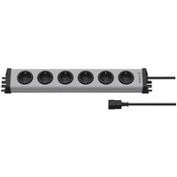 Steckdosenleiste 6fach Grau Schutzkontakt Ehmann Vario Linea von Ehmann