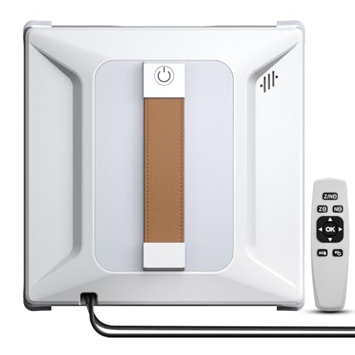 Ehomfory Fensterputzroboter mit Fernbedienung, 6000PA Starke Saugkraft, Automatischem Wasserstrahl mit 100ML Tank, Intelligente Routenplanung, Kantenerkennung, Geeignet für alle Glatten Oberflächen von Ehomfory