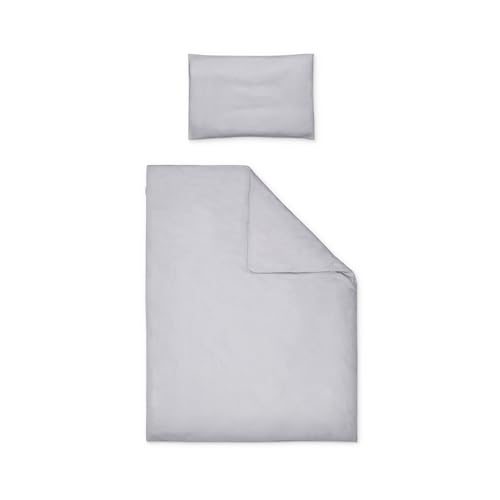 Ehrenkind® Bettwäsche-Set Feinbiber | 100% Bio-Baumwolle | Standard 100 by Oeko-TEX | 100x135cm + 40x60cm Grau | Bettwäsche 135x100 von Ehrenkind