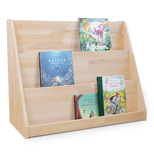 Ehrenkind® Bücherregal nach Montessori | Massives Buchenholz | Made in Europe | Bücherregal Kinder, Regal Kinderzimmer Holz, Spielzeugaufbewahrung Kinderzimmer 90cm von Ehrenkind