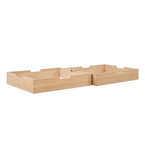 Ehrenkind® Doppelschublade für Familienbett Plano | Massivholz Buche Natur | Praktischer Stauraum unter dem Bett | FSC®-Zertifiziert | Made in Europe von Ehrenkind