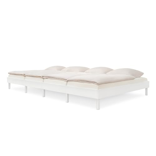 Ehrenkind® Familienbett Plano, 360 × 200 cm FSC® Zertifiziert | Kiefer Weiß | 2‑in‑1 Höhe (Bodenbett oder Standard), Modular und Höhenverstellbar von Ehrenkind