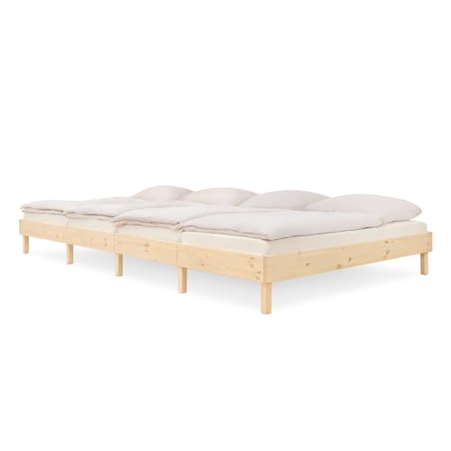 Ehrenkind® Familienbett Plano, 360 × 200 cm FSC® Zertifiziert | Kiefer Natur | 2‑in‑1 Höhe (Bodenbett oder Standard), Modular und Höhenverstellbar von Ehrenkind