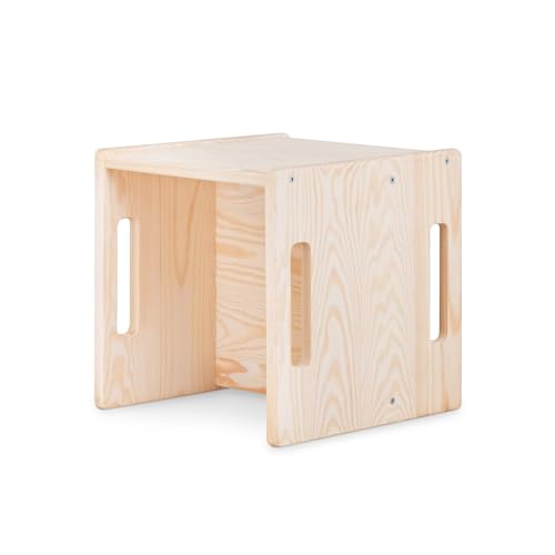Ehrenkind® Kinder Wendehocker | Hocker aus Kiefernholz, Montessori-inspiriert, höhenverstellbar & kippsicher | natürlich & mitwachsend von Ehrenkind